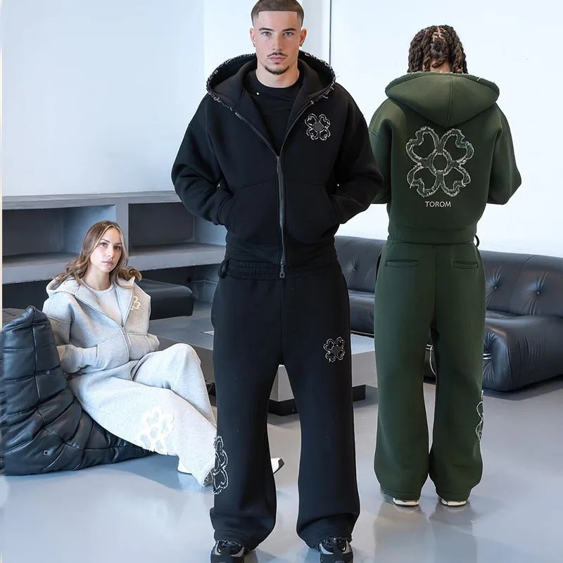 봄 가을 오버사이즈 네잎 클로버 아플리케 지퍼업 후드티 - Streetwear Zipper 리뷰 및 가격