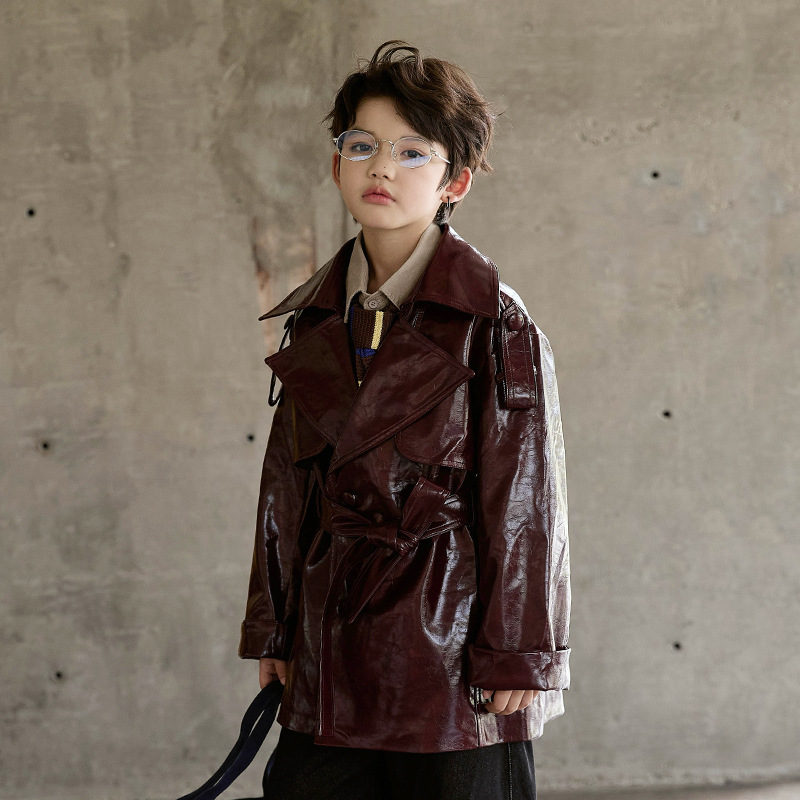 소년 소녀 와인 레드 블랙 오토바이 나노피 인조 가죽  - Streetwear Brand Red Logo 리뷰 및 가격